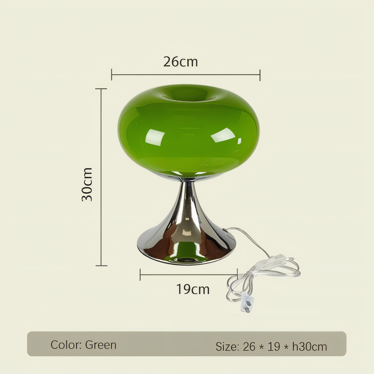 Frendorf | Apfel Lampe - Kurvige Macaron Glas Tischlampe