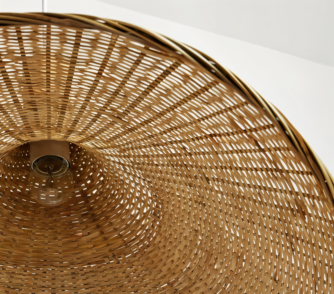 Frendorf | BambWicker Pendelleuchte - Kunstvoll Handgefertigte Rattan Hängelampe