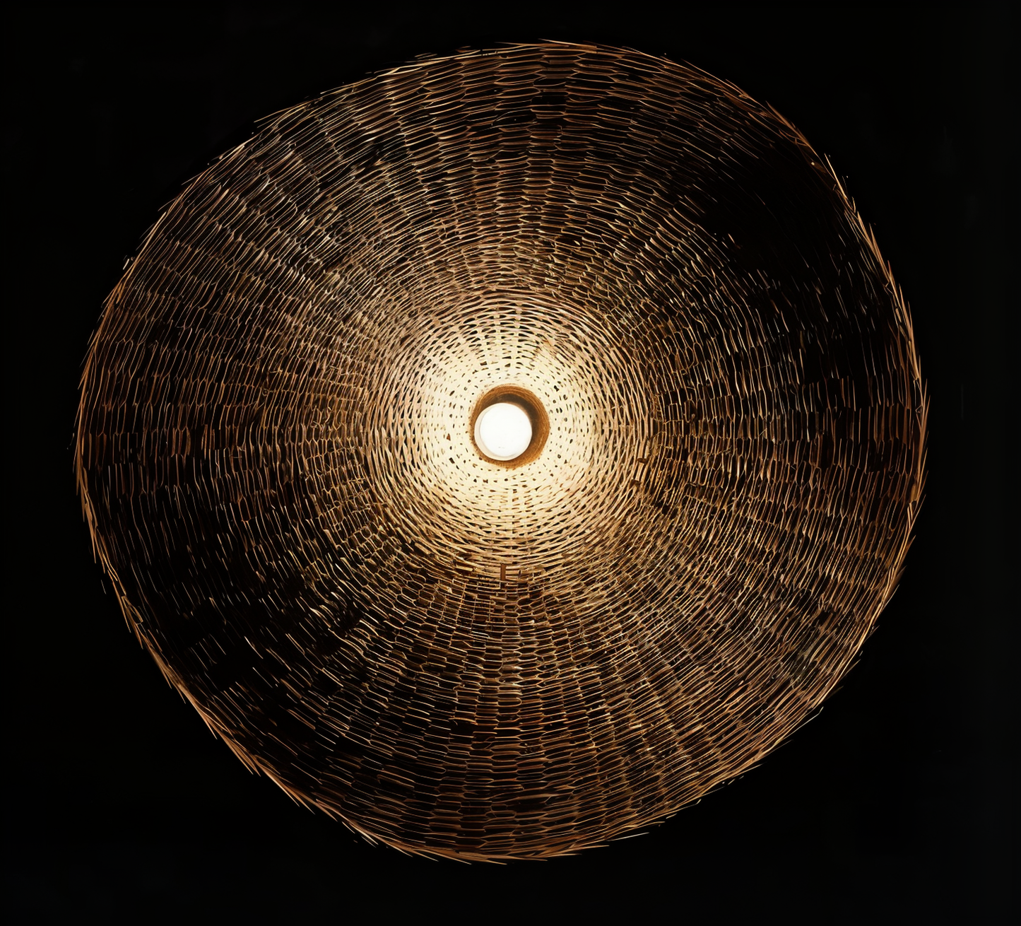 Frendorf | BambWicker Pendelleuchte - Kunstvoll Handgefertigte Rattan Hängelampe