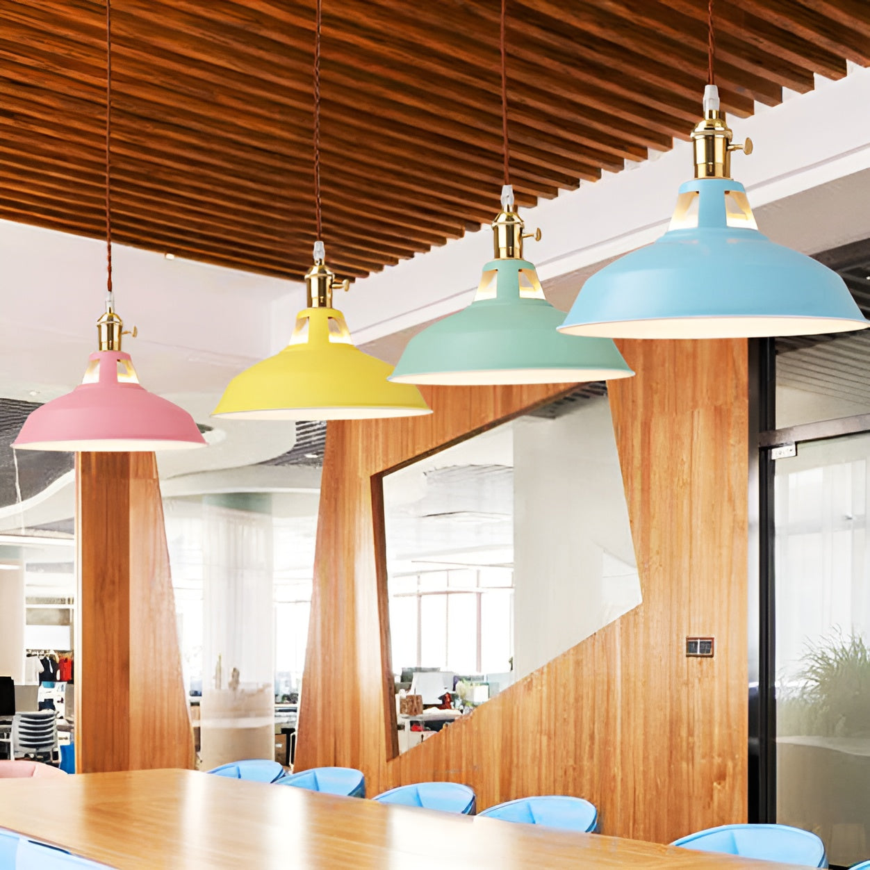 Frendorf | BarnFlare Deckenleuchten- Bunte industrielle LED Macaron Hängelampe