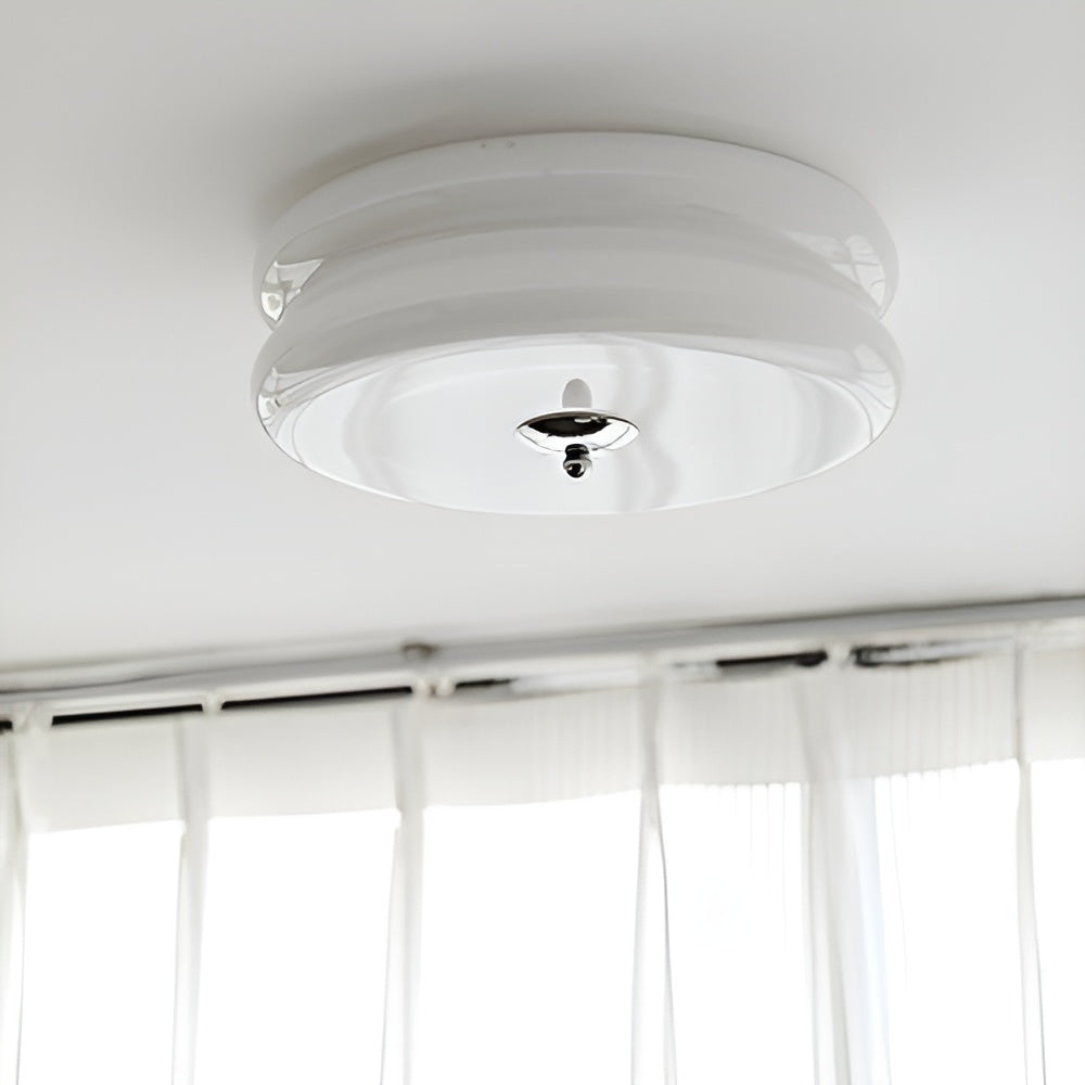 Frendorf | BauhausGleam - Creme Glas Deckenleuchte - Runde LED-Anbauleuchte