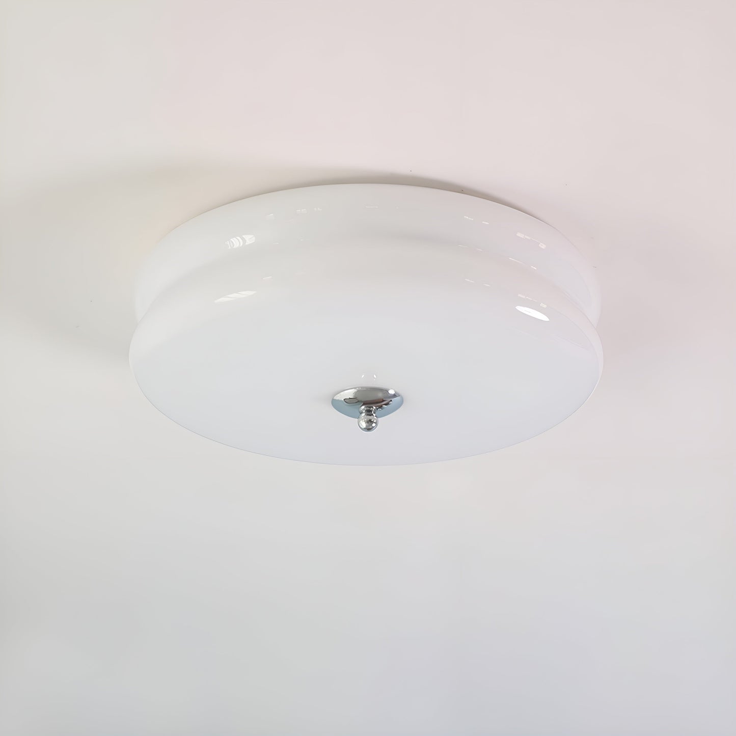 Frendorf | BauhausGleam - Creme Glas Deckenleuchte - Runde LED-Anbauleuchte