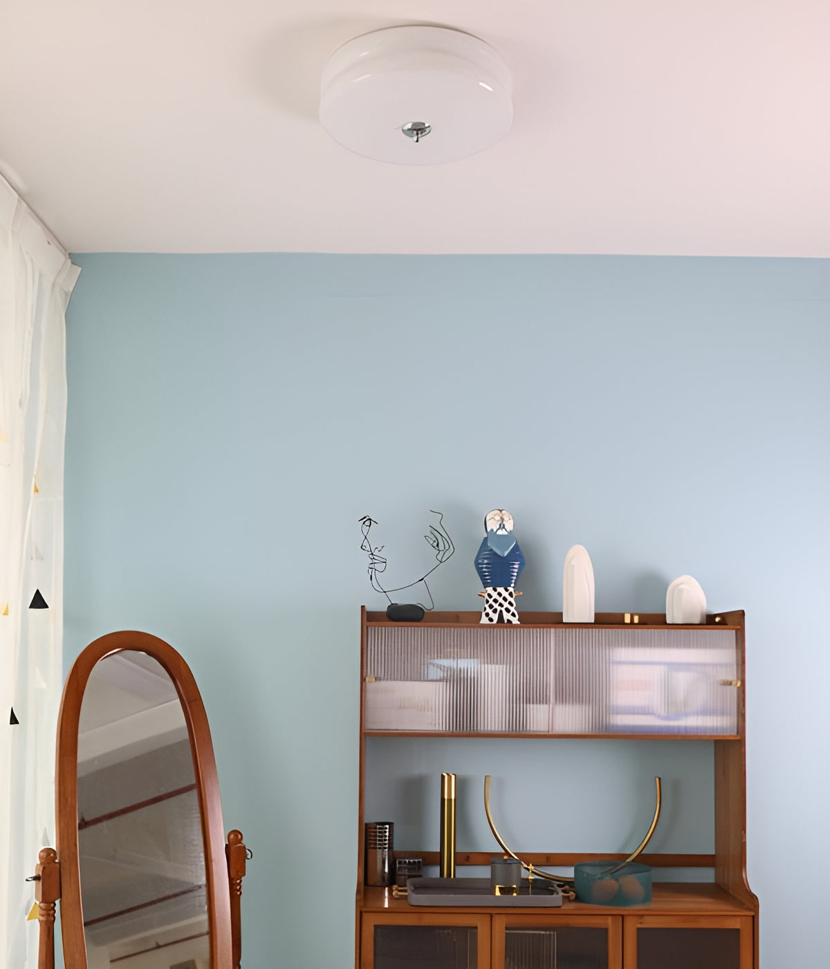 Frendorf | BauhausGleam - Creme Glas Deckenleuchte - Runde LED-Anbauleuchte