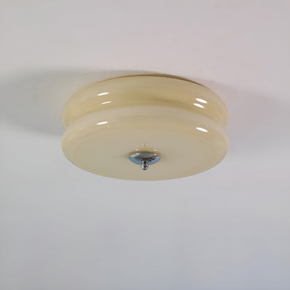 Frendorf | BauhausGleam - Creme Glas Deckenleuchte - Runde LED-Anbauleuchte