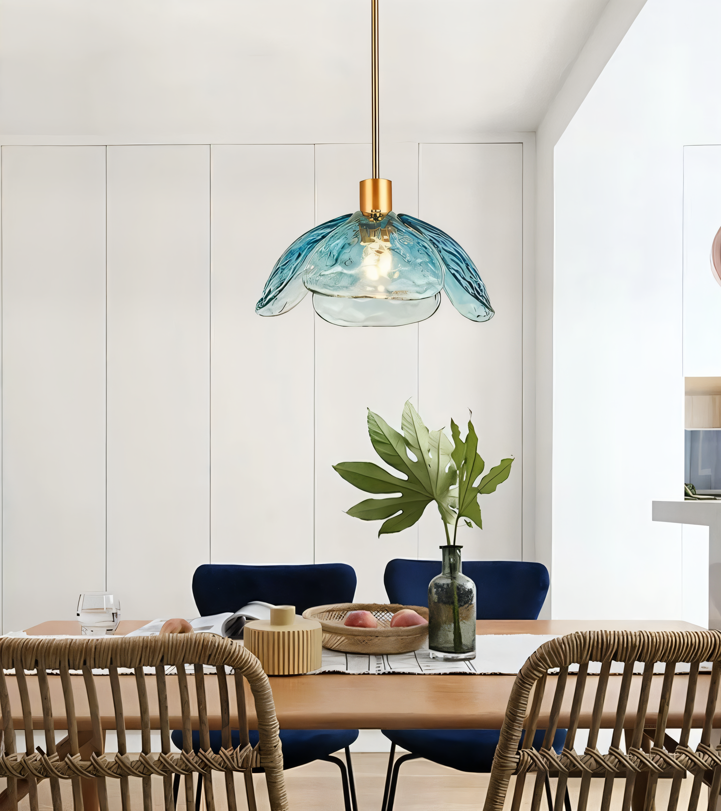 Frendorf | Blumen Gloss Pendelleuchte - Stilvolle Bunte Florale LED Hängelampe