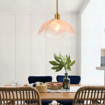Frendorf | Blumen Gloss Pendelleuchte - Stilvolle Bunte Florale LED Hängelampe