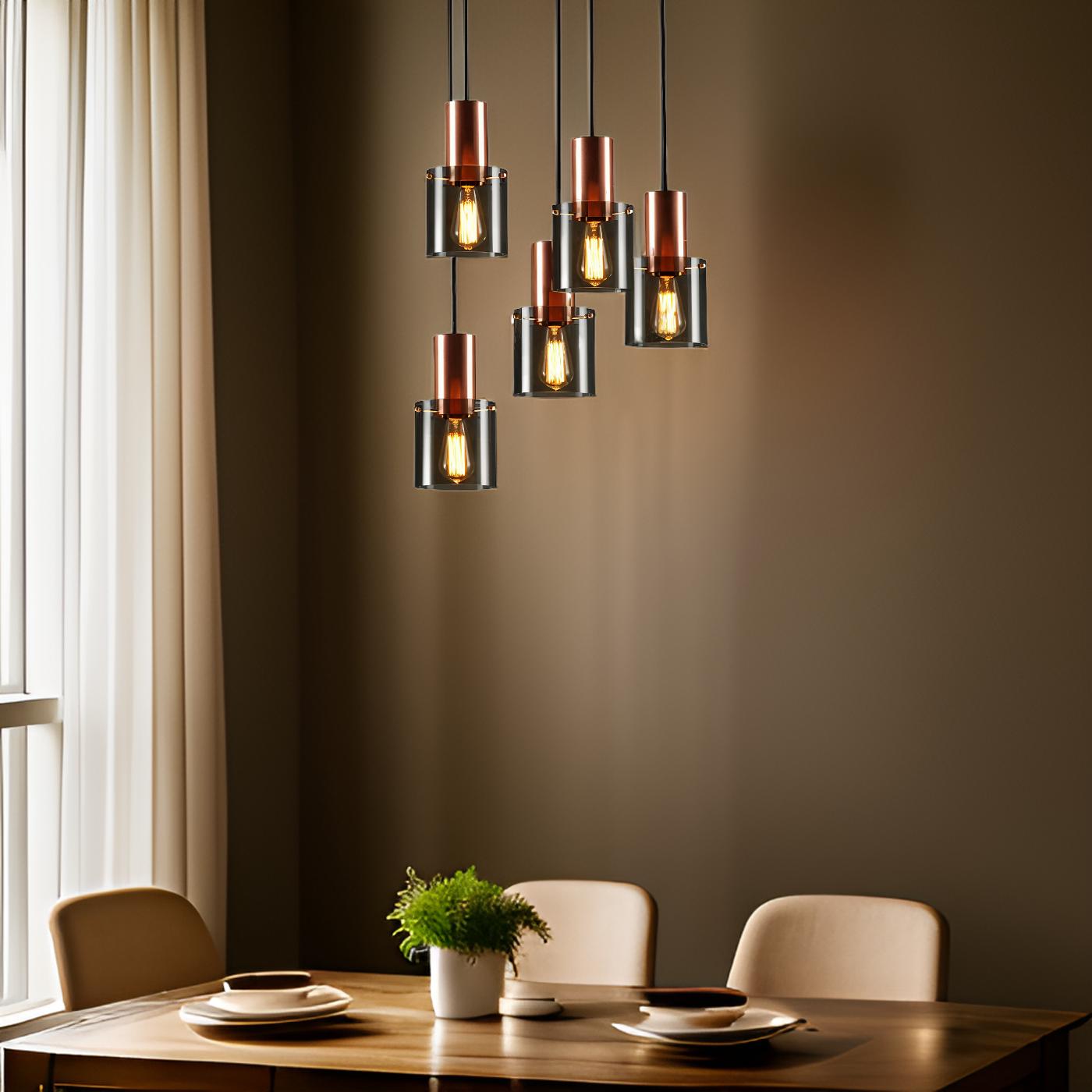 Frendorf | BottleLite Hängelampe -Moderne zylindrische LED-Pendelleuchte aus robustem Glas