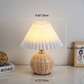 Frendorf | Brolly Plissierte Tischlampe - Retro Rattan Lampe - Konische Tischlampe