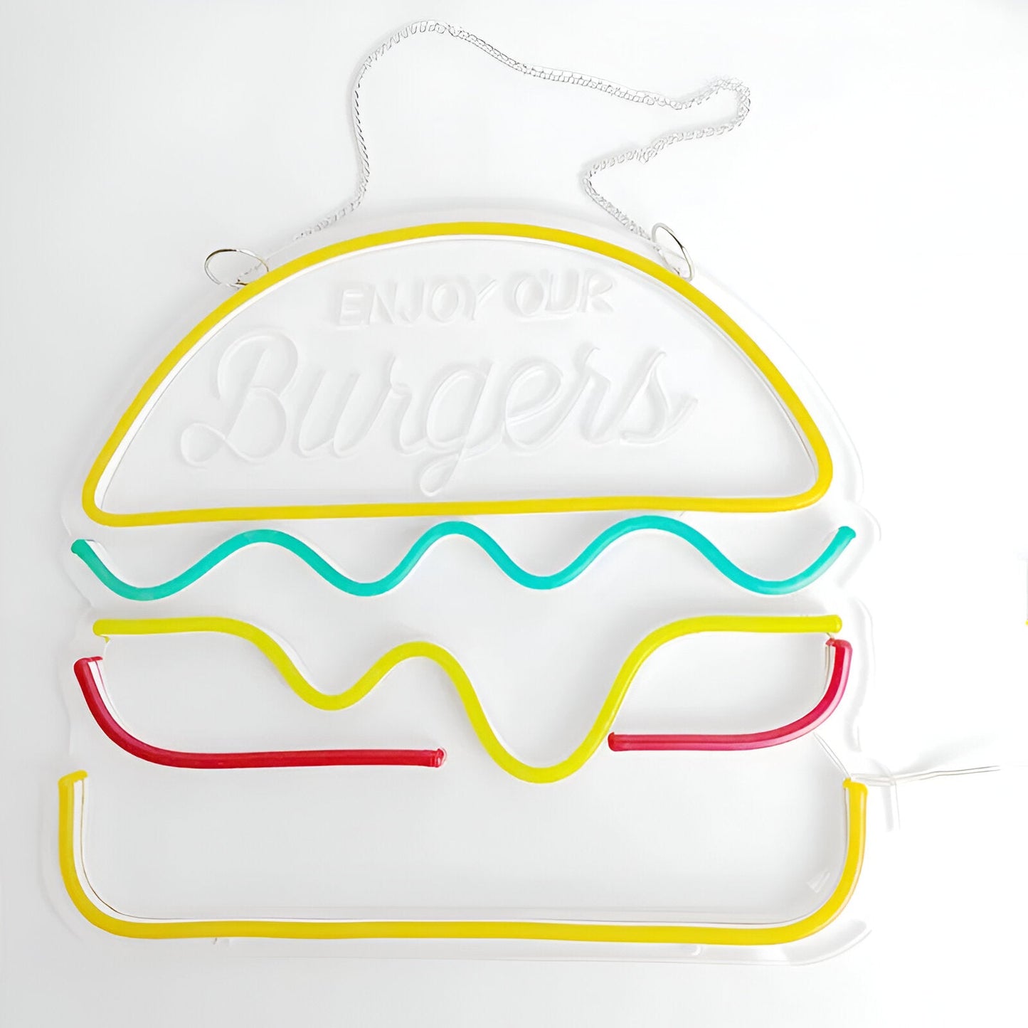 Fastfood-Neonschild - Buntes Fast Food Schild - USB Nachtlicht