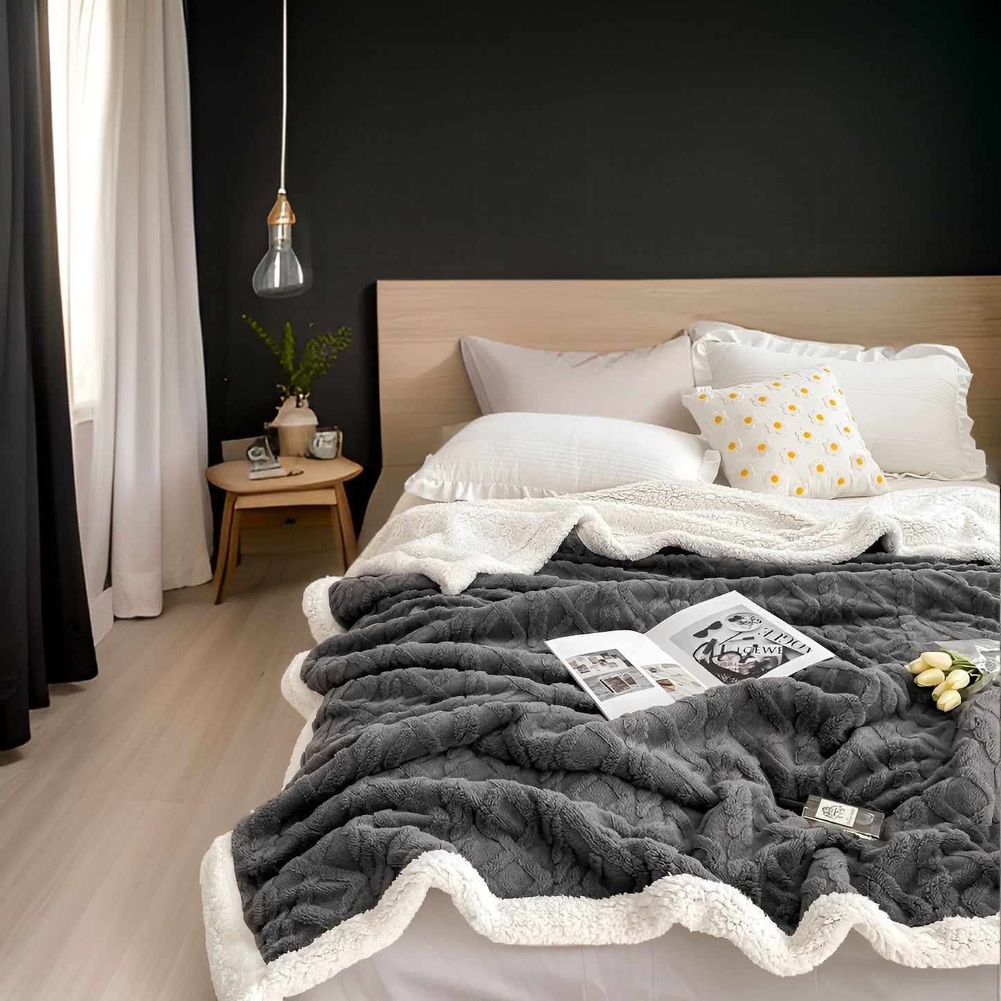 Cuddle - Doppelseitige Kuschelige  Fleecedecke für Nächtliche Wärme mit Stil