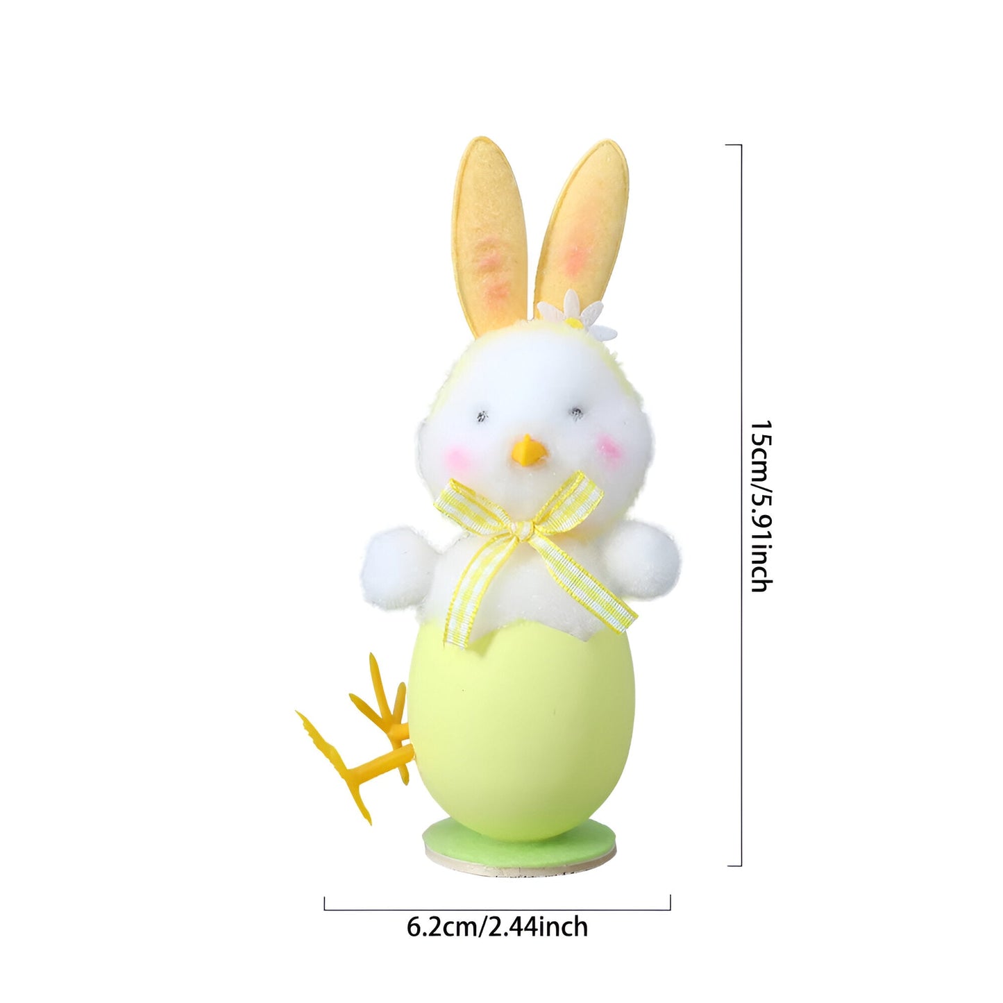 Frendorf | CutieChick Osterdeko - Plüsch Osterküken mit Hasenohren - Bunte Bruteier Deko