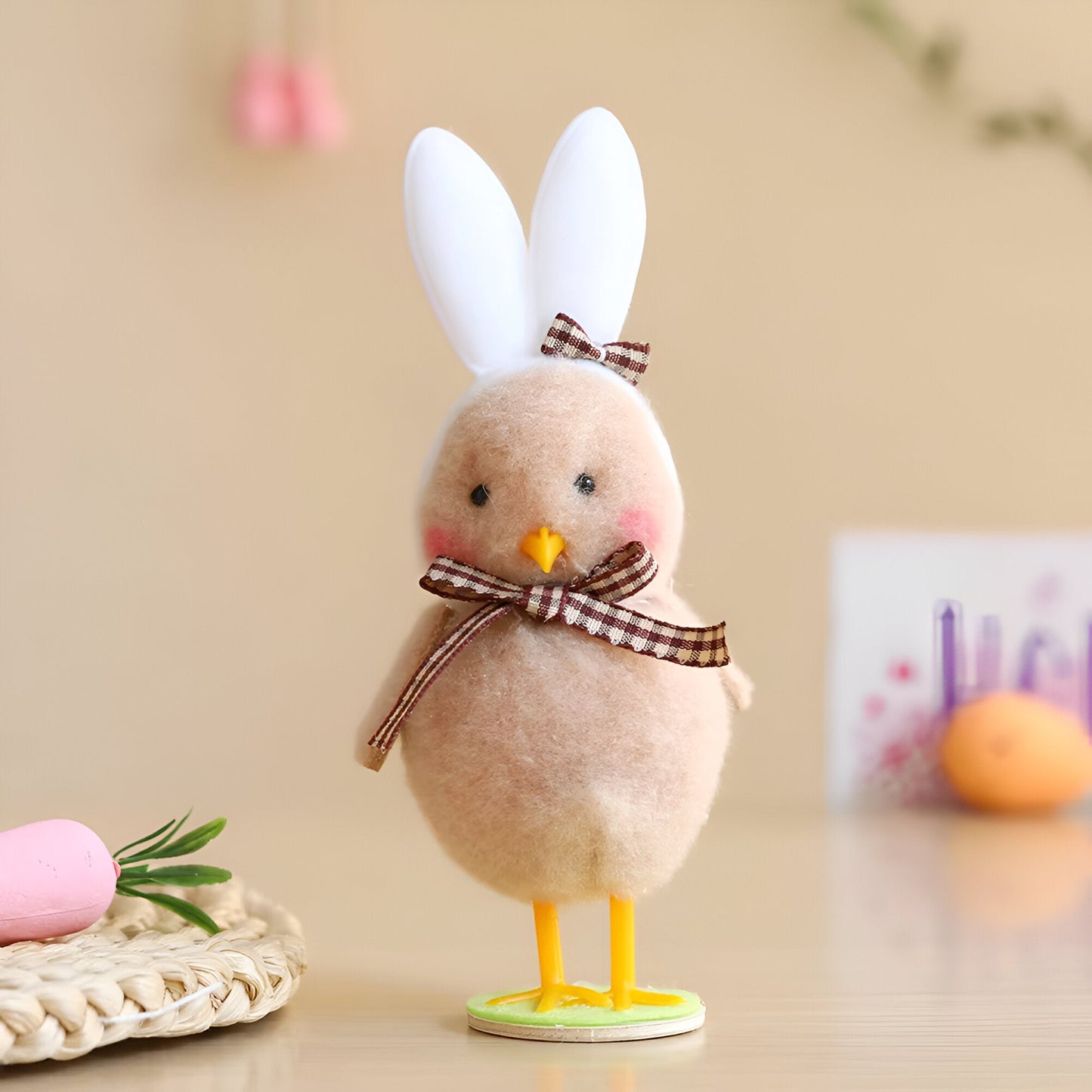 Frendorf | CutieChick Osterdeko - Plüsch Osterküken mit Hasenohren - Bunte Bruteier Deko