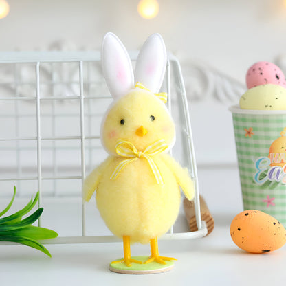 Frendorf | CutieChick Osterdeko - Plüsch Osterküken mit Hasenohren - Bunte Bruteier Deko