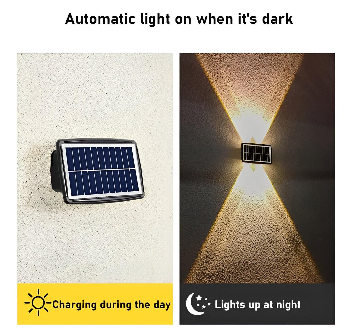 Frendorf | DualLit Gartenbeleuchtung - Wasserdichte LED Solarlampe Garten - Up & Down Außenbeleuchtung