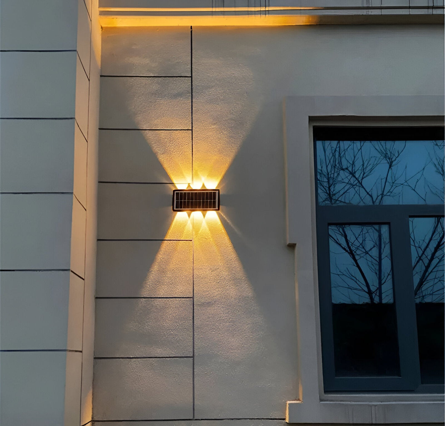 Frendorf | DualLit Gartenbeleuchtung - Wasserdichte LED Solarlampe Garten - Up & Down Außenbeleuchtung
