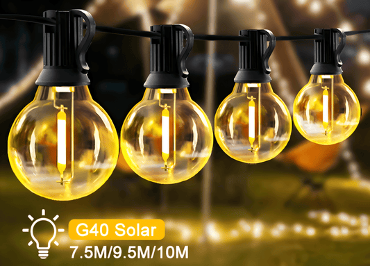 Frendorf | ElectriBulb Lichterkette - G40 Globe Außenbeleuchtung - IP44 & Bruchsichere Gartenbeleuchtung