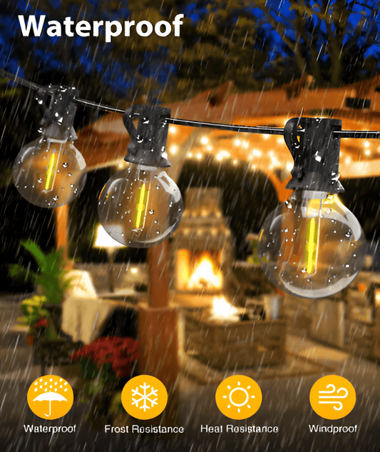 Frendorf | ElectriBulb Lichterkette - G40 Globe Außenbeleuchtung - IP44 & Bruchsichere Gartenbeleuchtung