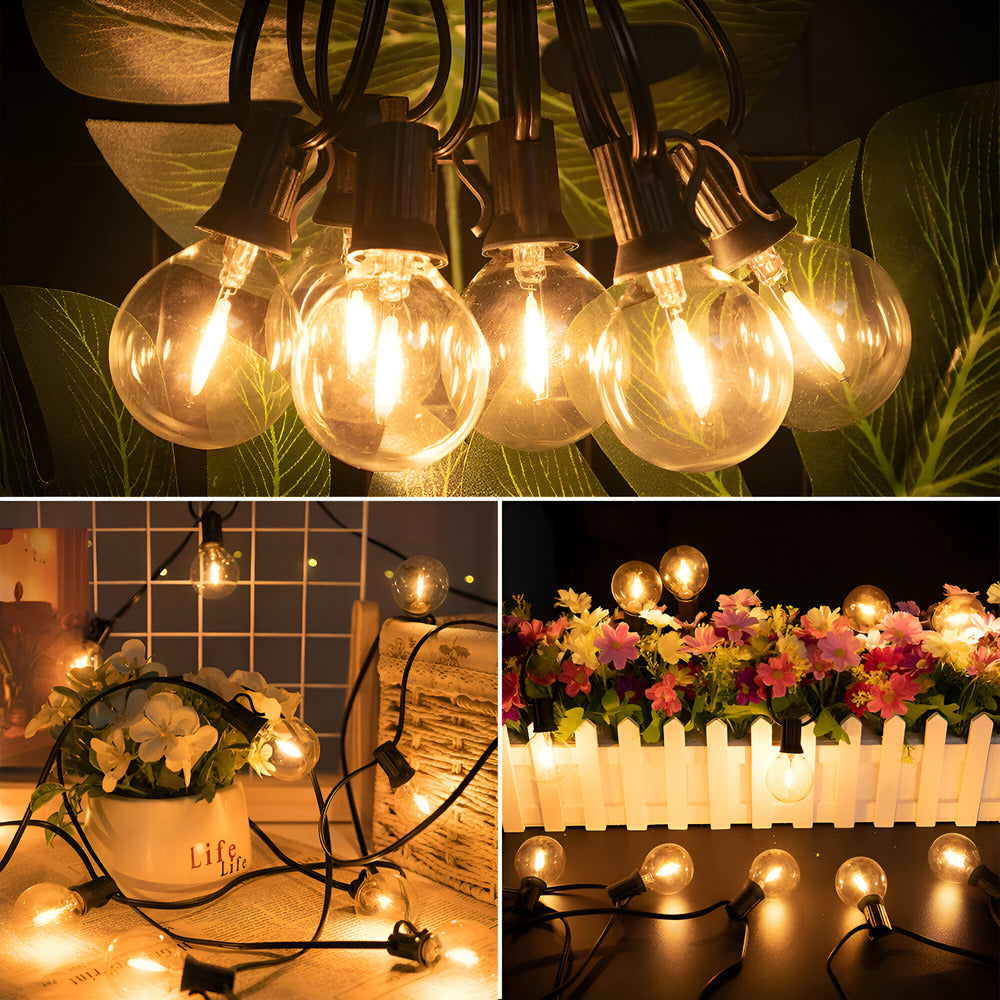 Frendorf | ElectriBulb Lichterkette - G40 Globe Außenbeleuchtung - IP44 & Bruchsichere Gartenbeleuchtung