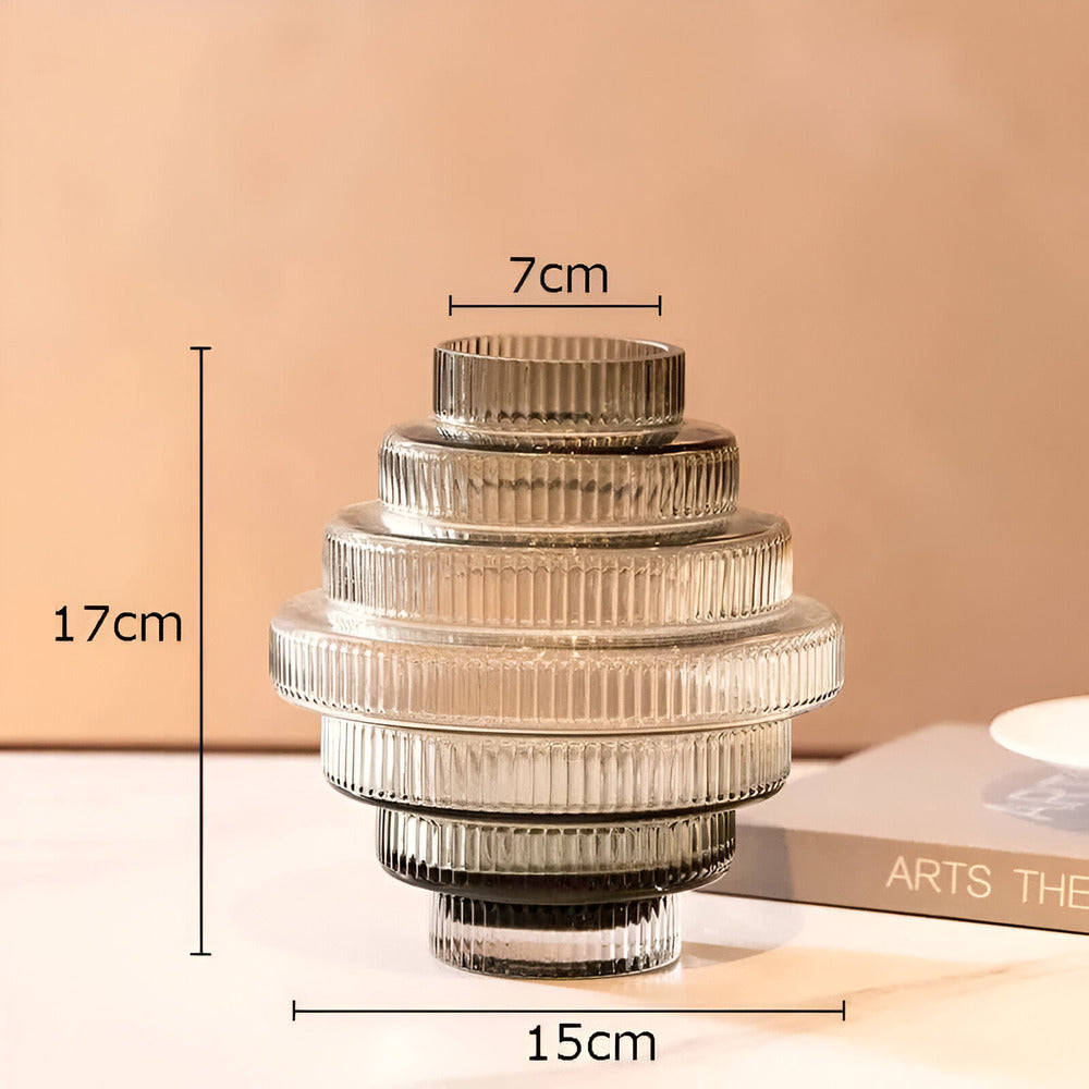 Frendorf | Elegante Amberglas-Vase - Zeitgenössisches Dekorationsstück für stilvolle Wohnräume