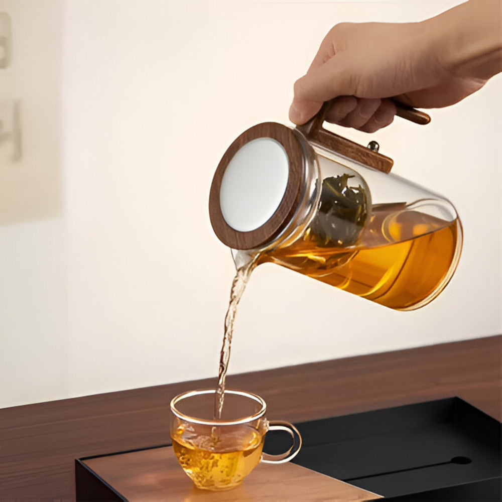 Frendorf | Elegante Glas Teekanne mit Sieb - Stilvolles Design für die Zubereitung von losen Tees