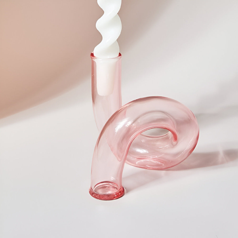 Frendorf | Elegante Glasvase mit integriertem Kerzenhalter für stilvolle Tischdekoration