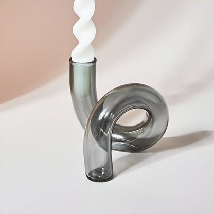 Frendorf | Elegante Glasvase mit integriertem Kerzenhalter für stilvolle Tischdekoration