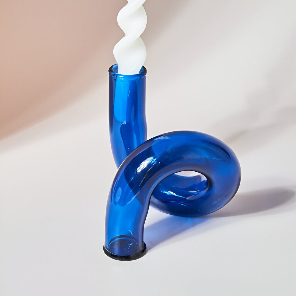 Frendorf | Elegante Glasvase mit integriertem Kerzenhalter für stilvolle Tischdekoration