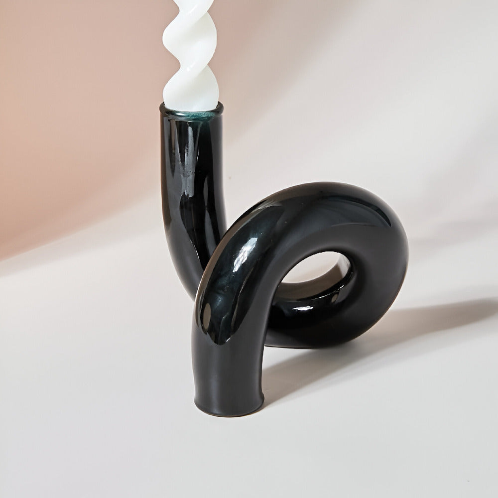 Frendorf | Elegante Glasvase mit integriertem Kerzenhalter für stilvolle Tischdekoration