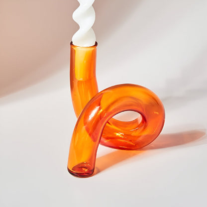 Frendorf | Elegante Glasvase mit integriertem Kerzenhalter für stilvolle Tischdekoration