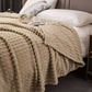 EliteWave Plaid - Ultrafluffy strukturierte korallfarbene Fleece-Decke