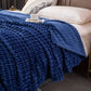 EliteWave Plaid - Ultrafluffy strukturierte korallfarbene Fleece-Decke