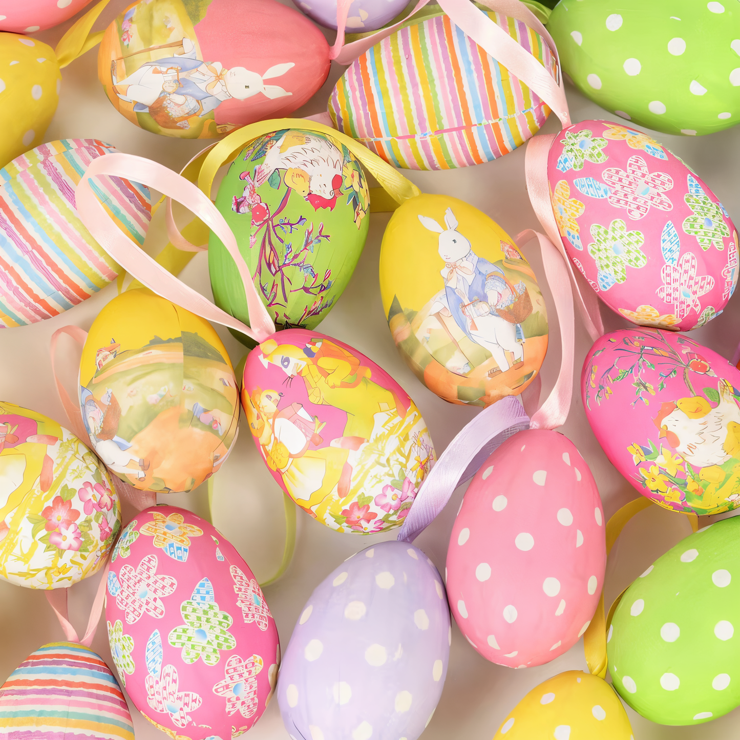 Frendorf | Faux Ostereier - 12pcs Bunte Künstliche Eier Hängende Osterdeko