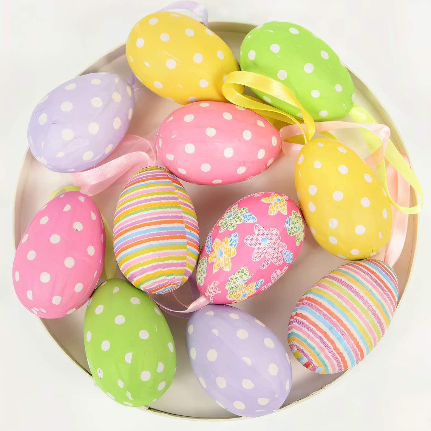 Frendorf | Faux Ostereier - 12pcs Bunte Künstliche Eier Hängende Osterdeko