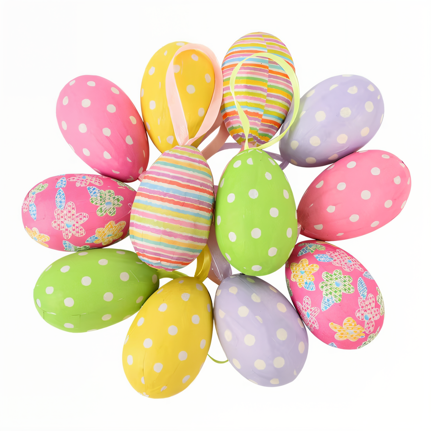 Frendorf | Faux Ostereier - 12pcs Bunte Künstliche Eier Hängende Osterdeko