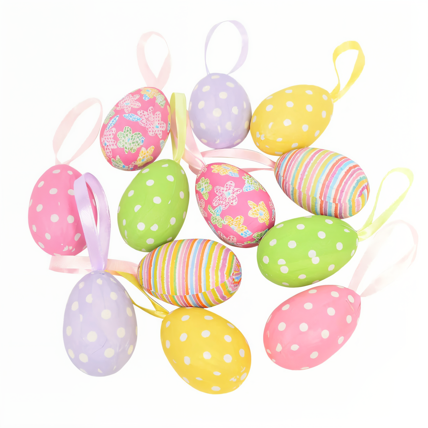 Frendorf | Faux Ostereier - 12pcs Bunte Künstliche Eier Hängende Osterdeko