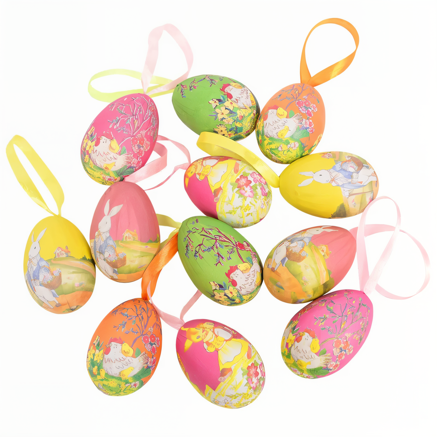 Frendorf | Faux Ostereier - 12pcs Bunte Künstliche Eier Hängende Osterdeko