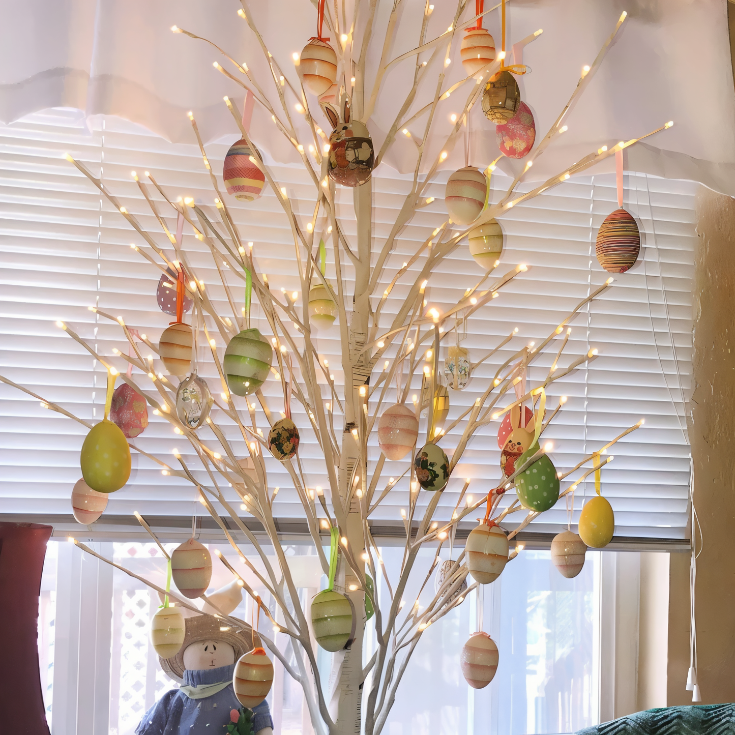 Frendorf | Faux Ostereier - 12pcs Bunte Künstliche Eier Hängende Osterdeko