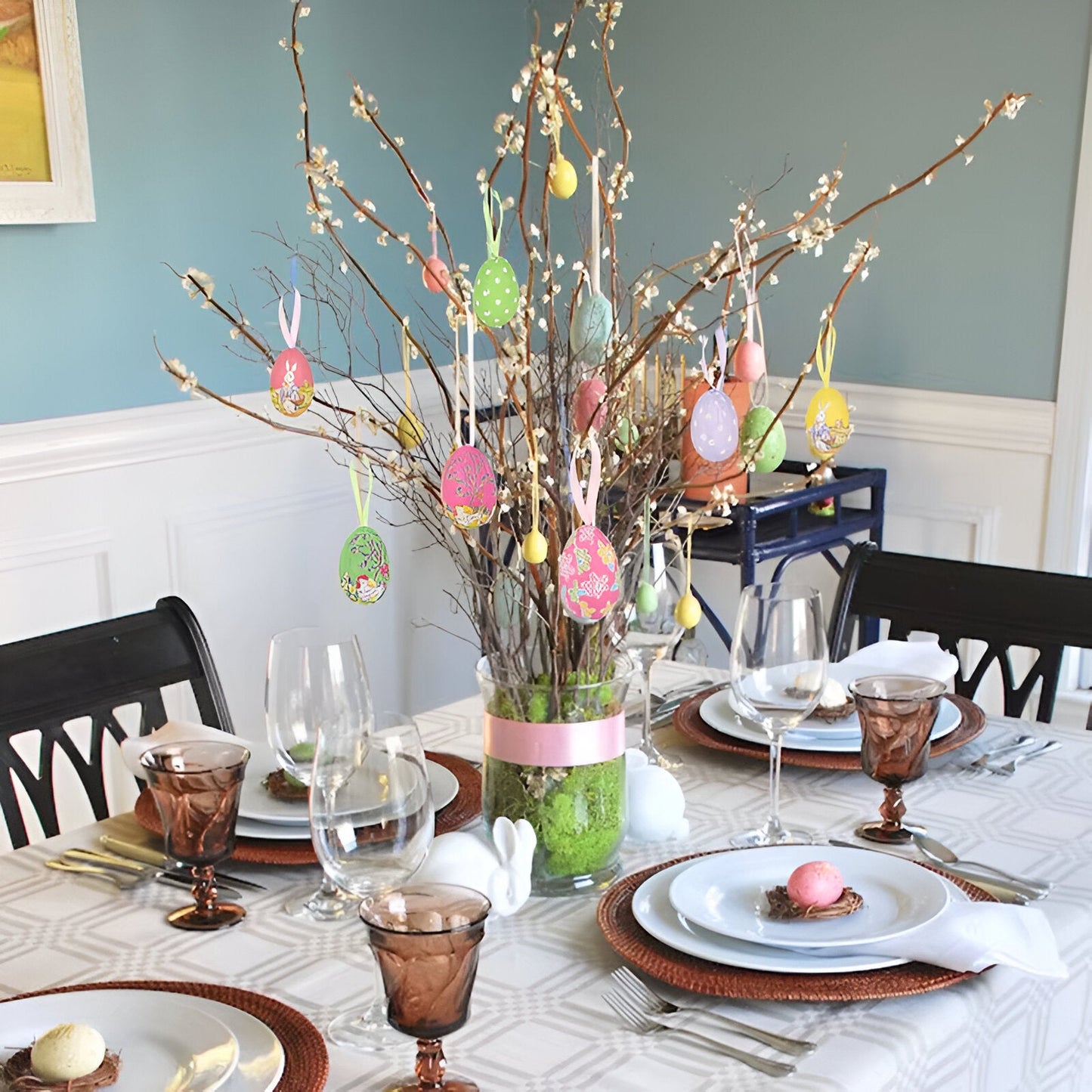 Frendorf | Faux Ostereier - 12pcs Bunte Künstliche Eier Hängende Osterdeko