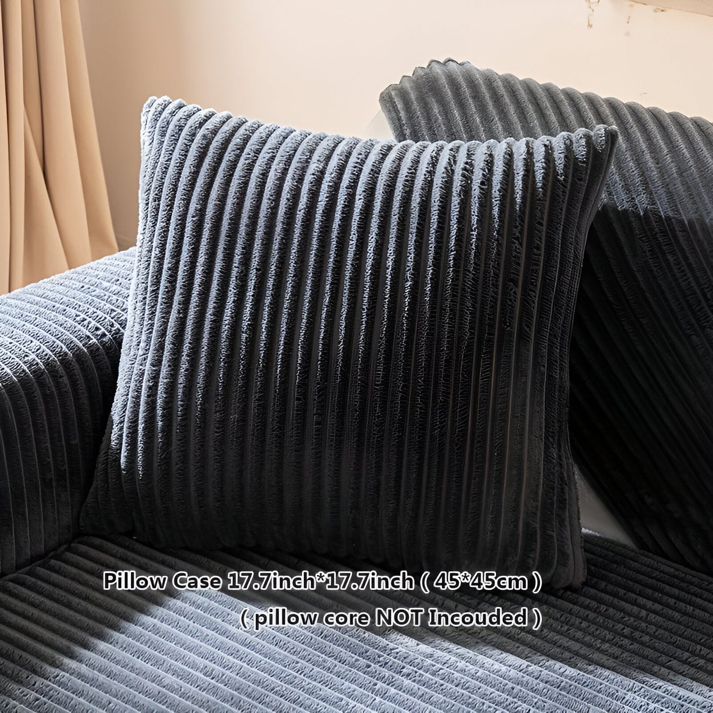 FiberWrap Sofa Bezug - Gestreifter Dicker Plüsch, Kratzfest und Rutschfest Sofa Schutz
