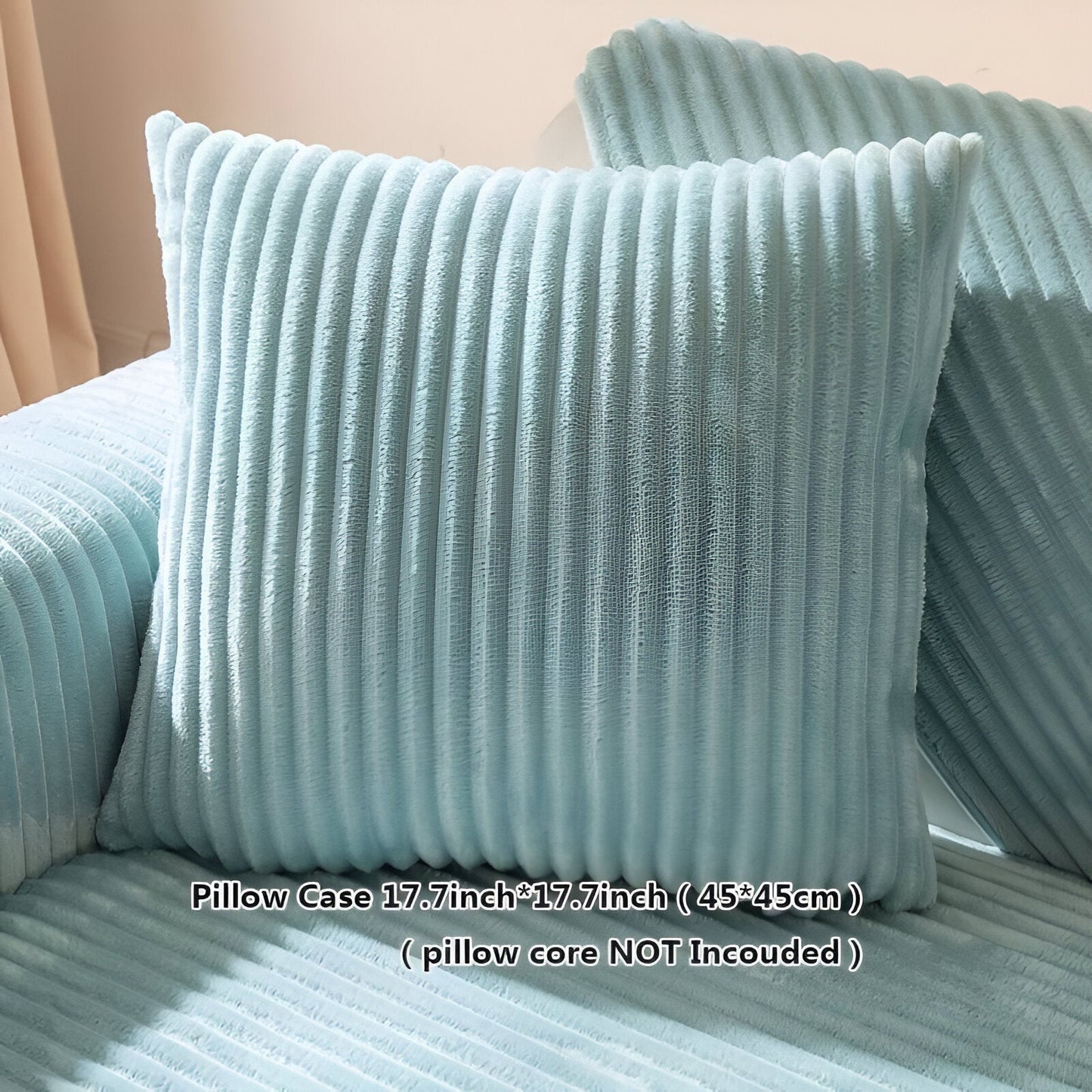 FiberWrap Sofa Bezug - Gestreifter Dicker Plüsch, Kratzfest und Rutschfest Sofa Schutz