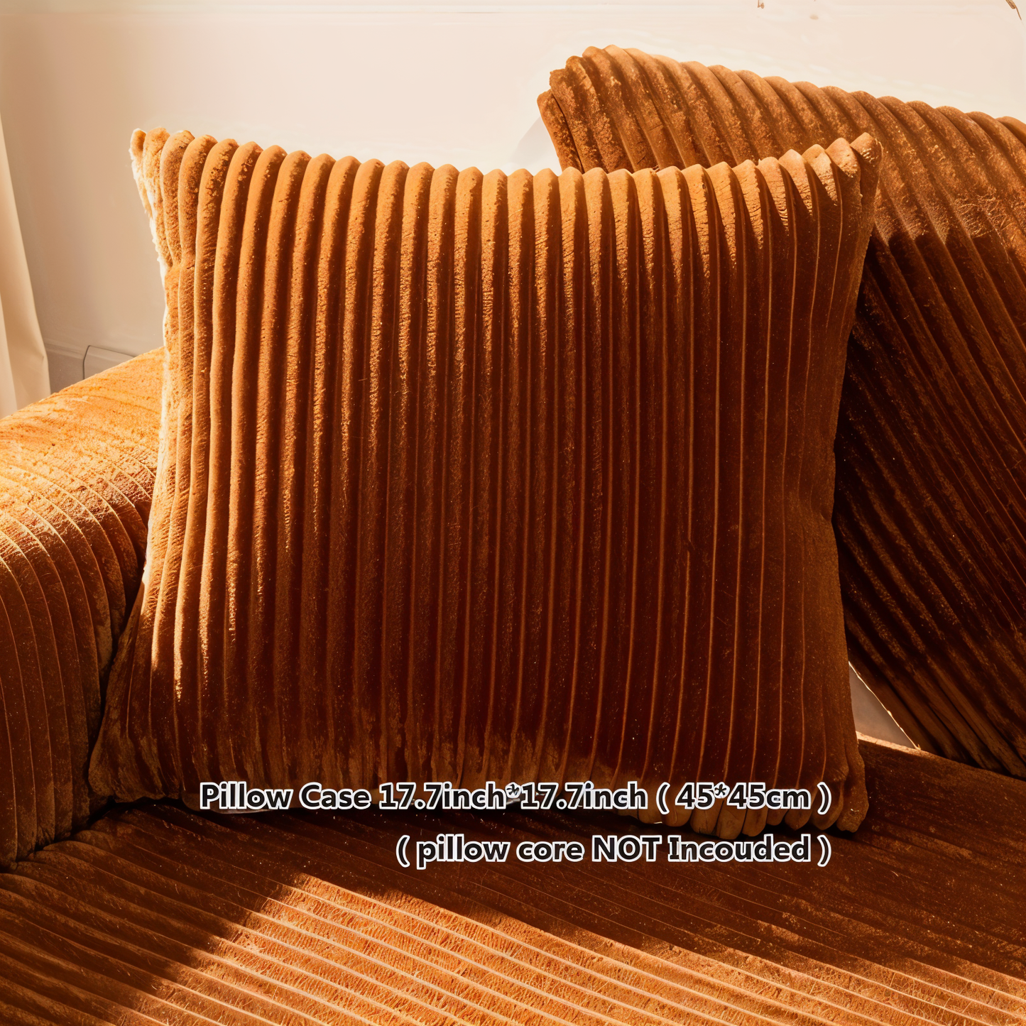 FiberWrap Sofa Bezug - Gestreifter Dicker Plüsch, Kratzfest und Rutschfest Sofa Schutz