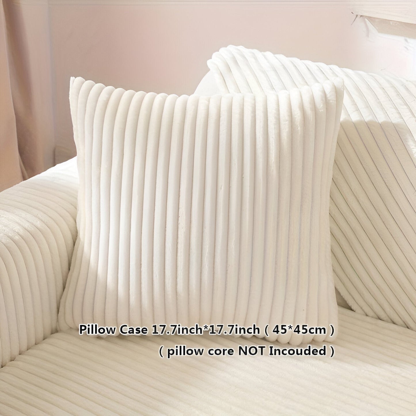 FiberWrap Sofa Bezug - Gestreifter Dicker Plüsch, Kratzfest und Rutschfest Sofa Schutz