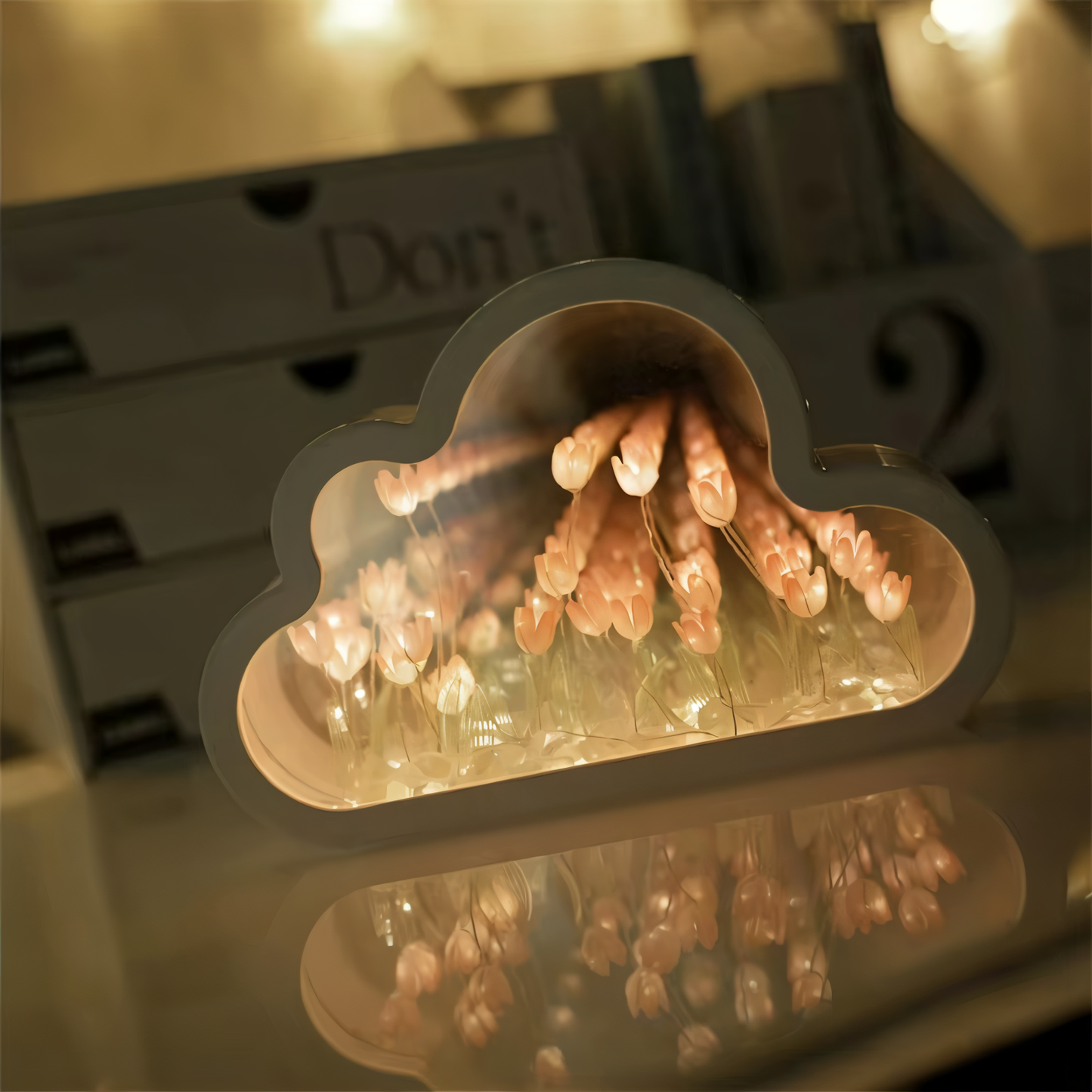 Frendorf | FloriDazz - Tulip Tischlampe - 2 in 1 Spiegel & gemütliches LED Nachtlicht