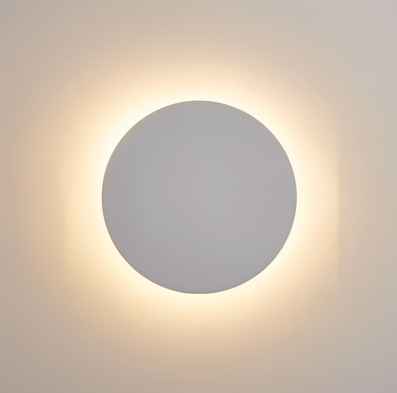 Frendorf | FullHalo Wandleuchte - Runde Schwarz/Weiß/Gold Metall LED Wandlampe - Modernes Wandlampen Design