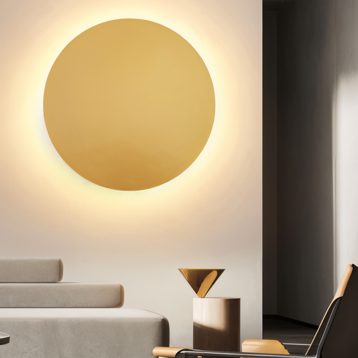 Frendorf | FullHalo Wandleuchte - Runde Schwarz/Weiß/Gold Metall LED Wandlampe - Modernes Wandlampen Design