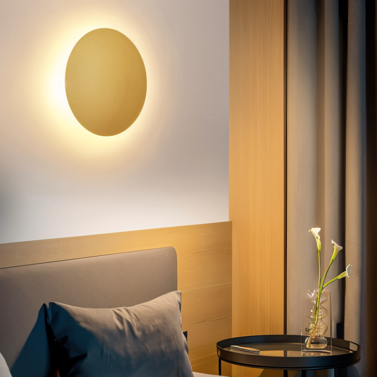 Frendorf | FullHalo Wandleuchte - Runde Schwarz/Weiß/Gold Metall LED Wandlampe - Modernes Wandlampen Design