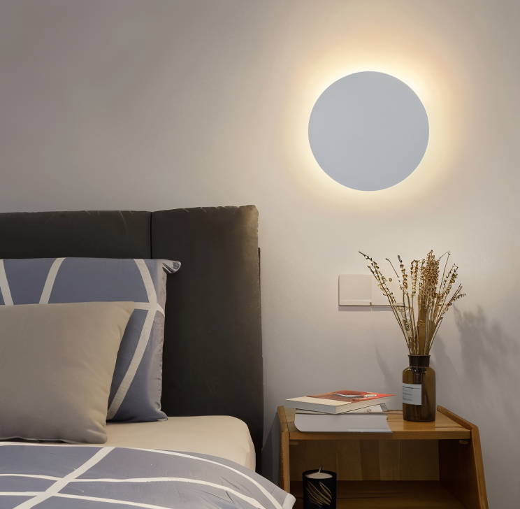 Frendorf | FullHalo Wandleuchte - Runde Schwarz/Weiß/Gold Metall LED Wandlampe - Modernes Wandlampen Design