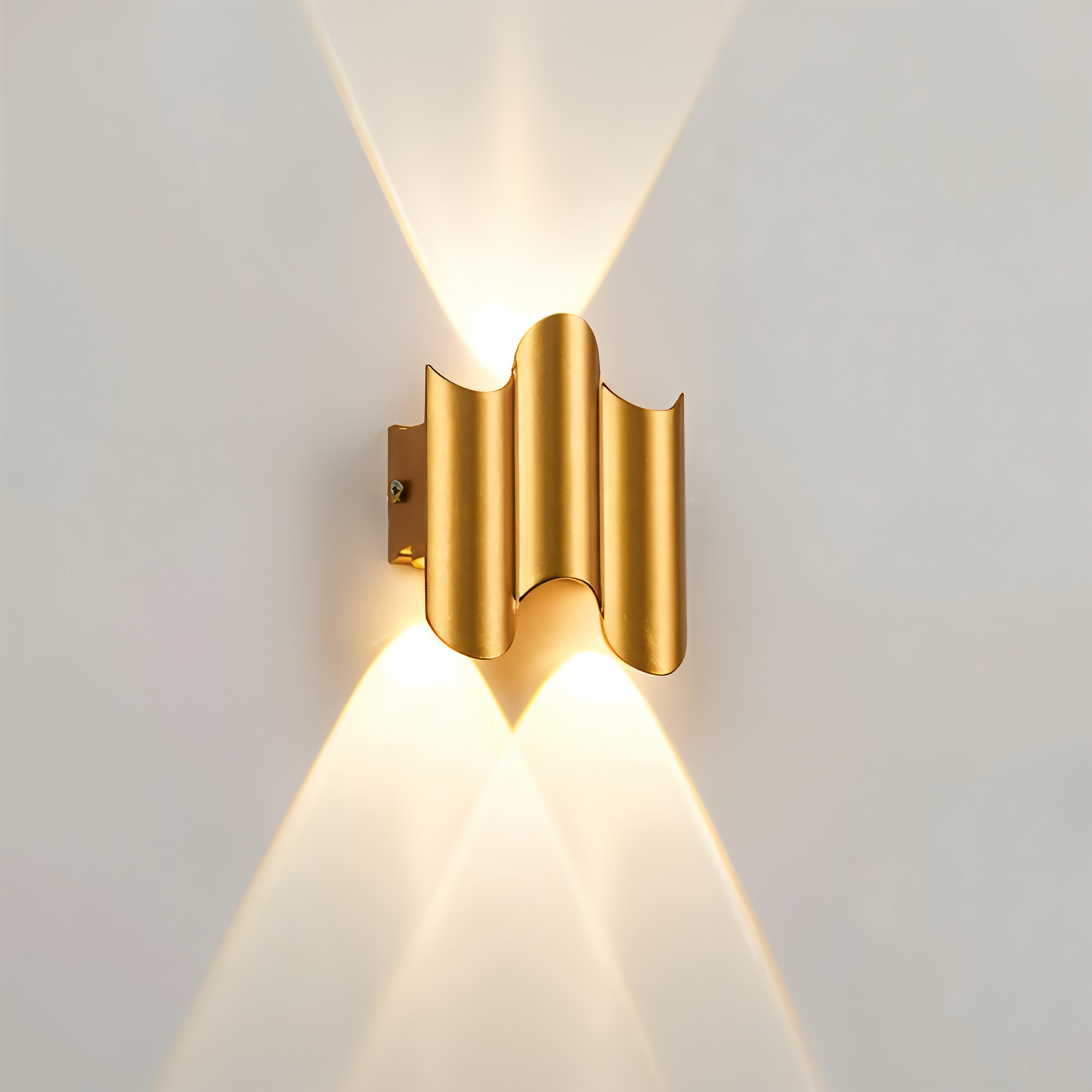 GlamWave Wandleuchte - Schwarz Gold Up Down Wandbeleuchtung - Moderne LED Wanddekoration Lampe