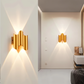 GlamWave Wandleuchte - Schwarz Gold Up Down Wandbeleuchtung - Moderne LED Wanddekoration Lampe