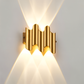 GlamWave Wandleuchte - Schwarz Gold Up Down Wandbeleuchtung - Moderne LED Wanddekoration Lampe